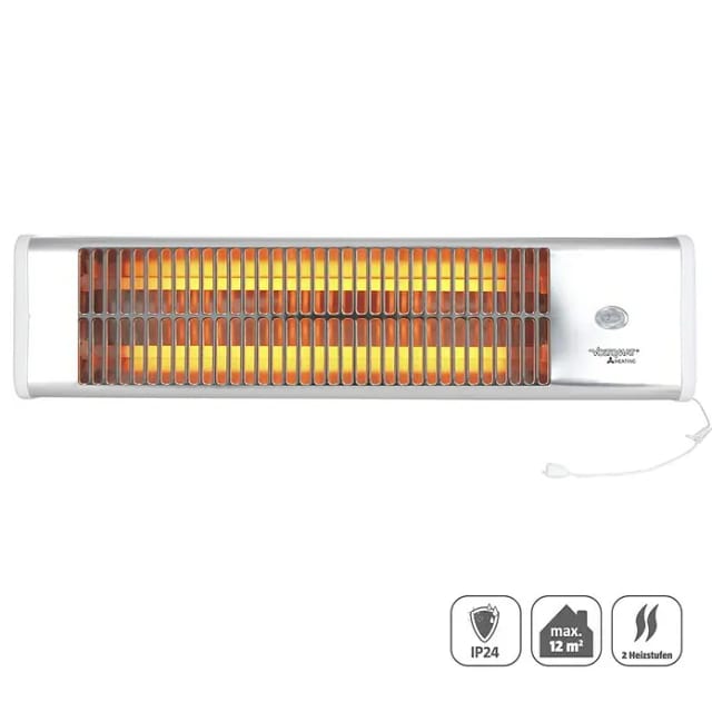 Wandheizer QH-104263.4 1200W 2 Heistufen Quarzelement Heizgeräte - Emerio