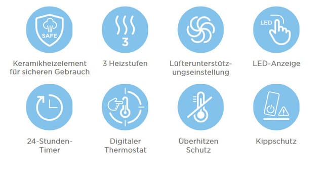 Heizlüfter NT20-20AR 3 Heizstufen 2000 Watt Heizgerät - Midea