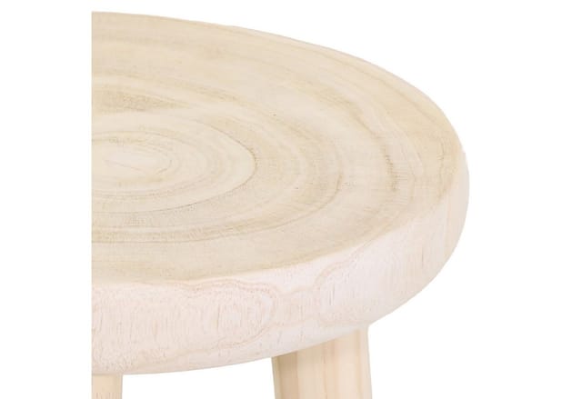 Spetebo - Holz Blumenhocker mit 3 Beinen - ø 35 cm - Deko Hocker rund naturbelassen
