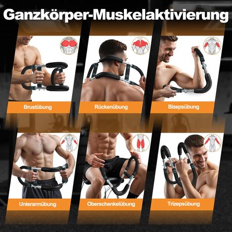 Twister Arm Trainer (30–50 Kg) – Verstellbarer, Tragbarer Brusttrainer Mit 3 Widerstandsstufen Für Das Oberkörpertraining Zu Hause, Im Büro Oder Auf Reisen