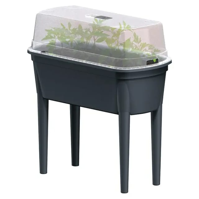Prosperplast - Hochbeet Bloomo 78x38x82cm Anzuchtbeet Frühbeet Gewächshaus Gemüsebeet Anthrazit