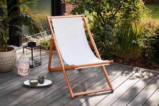 Gartenliegestuhl Karla beige Deckchair - Primaster