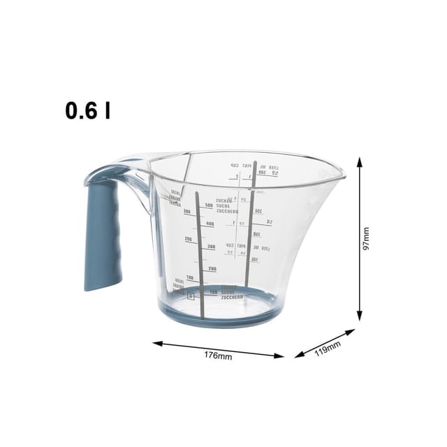 Messbecher Loft 0,6 l Griff blau - Rotho