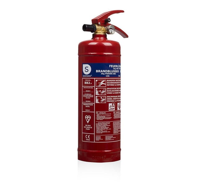 Smartwares - Feuerlöscher FEX-15120 BB2 2 kg für abc Brände mit Halterung Manometer Pulver-Feuerlöscher
