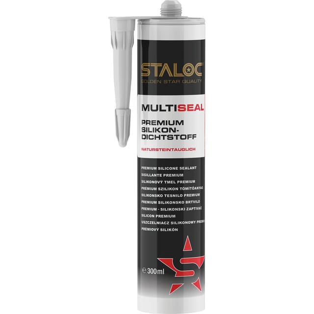 Staloc - MultiSeal Silikon betongrau - hocheffektive nicht korrosive Silikondichtmasse für Innen- und Außen, 300ml Dichtstoff Kartusche