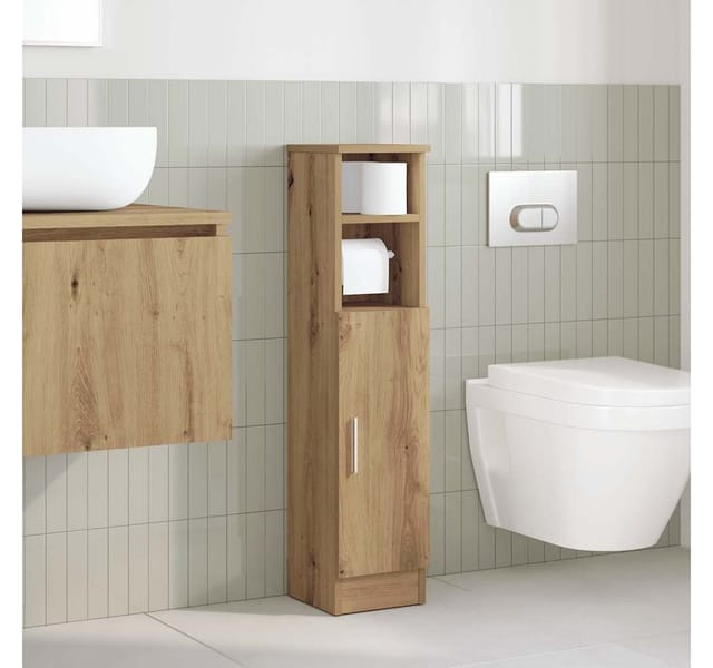 vidaXL Badezimmerschrank mit Rollenhalter Artisan-Eiche 20,5x22x90 cm