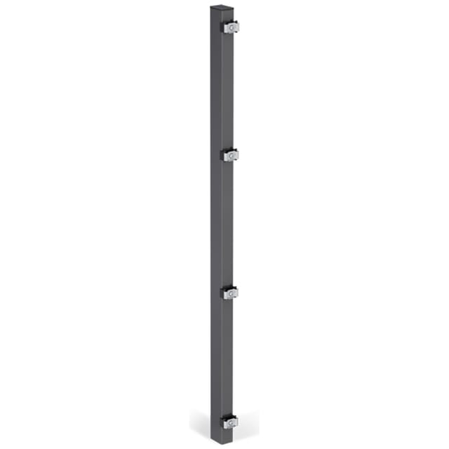 Alberts - Zaunpfosten, inkl.Klemmlasche, verkürzt, Bohrab:400mm, anthr, 60x40/1275mm, Zub.im Pf.