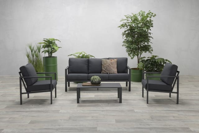 Aluminium Gartenlounge-Komplettset 'Barton', grau - Garden Impressions