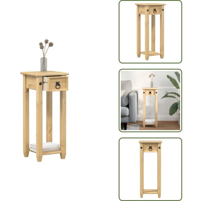 The Living Store Pflanzenständer Corona 30x30x73 cm Massivholz Kiefer - Holzpflanze - Holzkiste - Blumenschrank - Blumenregal - Küchentisch