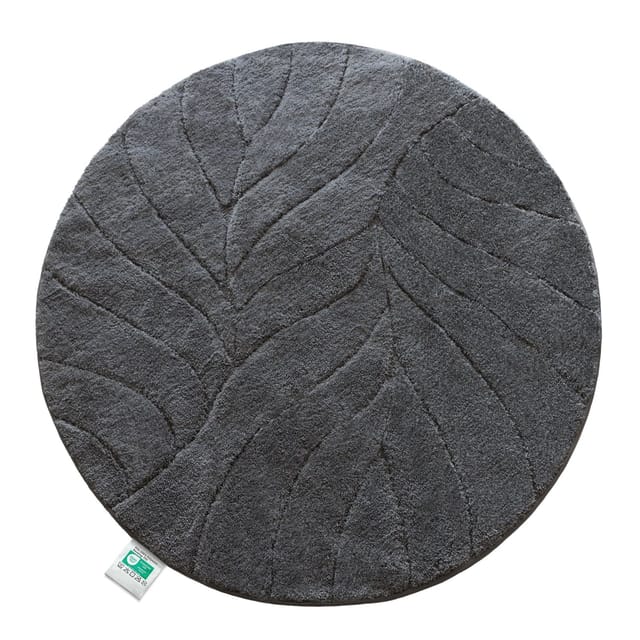 Floordirekt - Badematte Maris Badteppich in Rund Dunkelgrau 120 cm Durchmesser