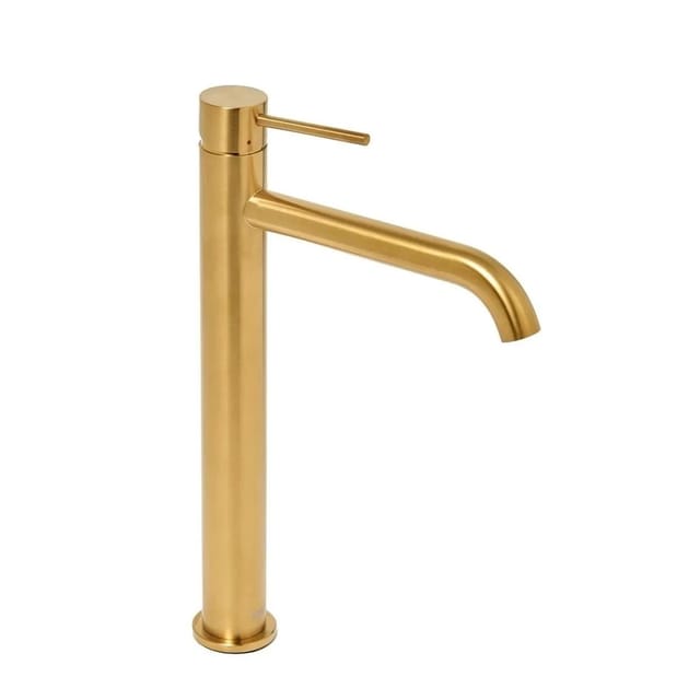 Swiss Aqua Technologies - Aurum Waschtischmischer, 30,8 cm hoch, aus Edelstahl, mit Hebel, ohne Ablaufgarnitur, gebürstetes Gold (SATBAUR285BG)