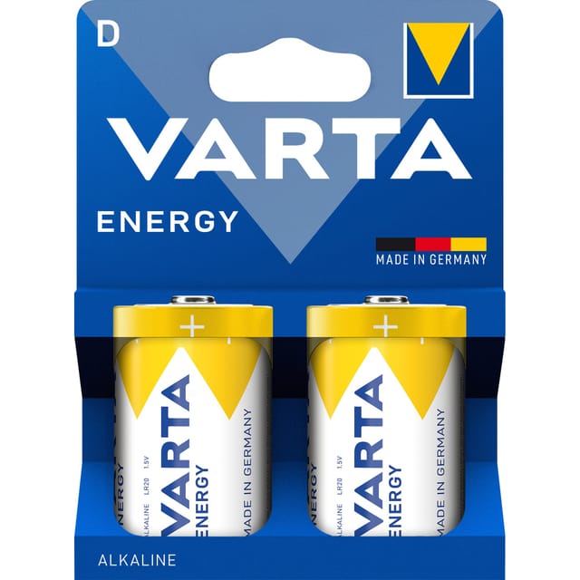 Varta - LR-20/D 1,5 v 'Energy' Alkalibatterie mit niedrigem Verbrauch (Blisterpackung mit 2 Stück)