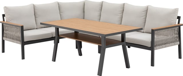 Gartenmöbel-Set Kos Aluminium in Holzoptik Lounge Set - Primaster