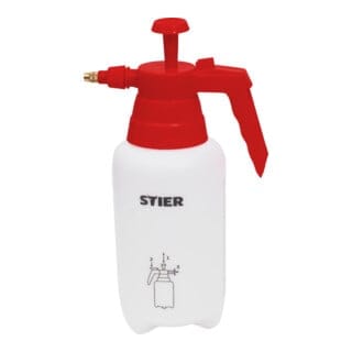 Pumpsprühflasche für Reiniger oder Wasser, 1 l, verstellbare Messingdüse, unbeschriftet, leer, leicht befüllbar - Stier