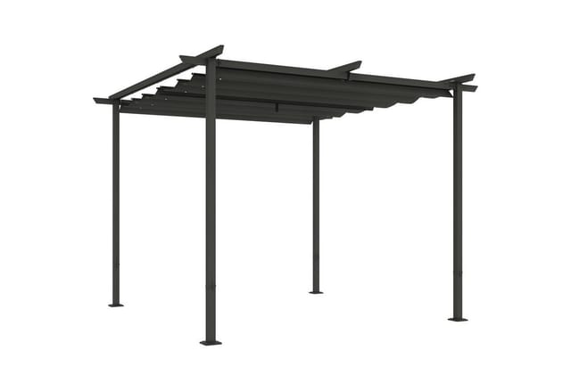 Outsunny Pergola 3x3m Garten Pavillon Terrassendachung aus Metall, Gartenpavillon mit Verstellbares Sonnendach, UV Schutz 30+ Freistehender
