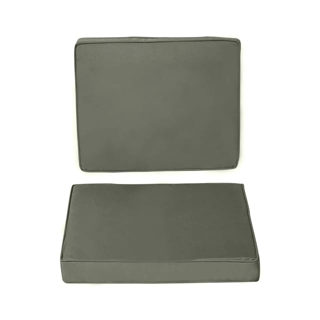 Outsunny 2er-Set Sitzkissen, 56 x 52 cm Stuhlkissen mit Reißverschluss, Stoffbezug, 7cm dick Polsterauflage, waschbar Sitzpolster für Haus, Garten,