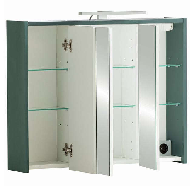 Spiegelschrank modern in grün mit LED-Beleuchtung ca. 65 cm breit LOANO-80