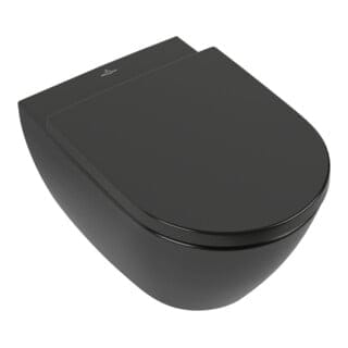 Villeroy&boch - Subway 2.0 Tiefspül-WC spülrandlos, wandhängend, Pure Black CeramicPlus 5614R0R7