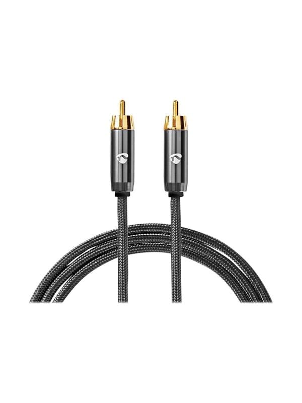 Subwoofer kabel cinch stecker cinch stecker vergoldet 300 m rund 45 mm anthrazit grau mit metall schloss