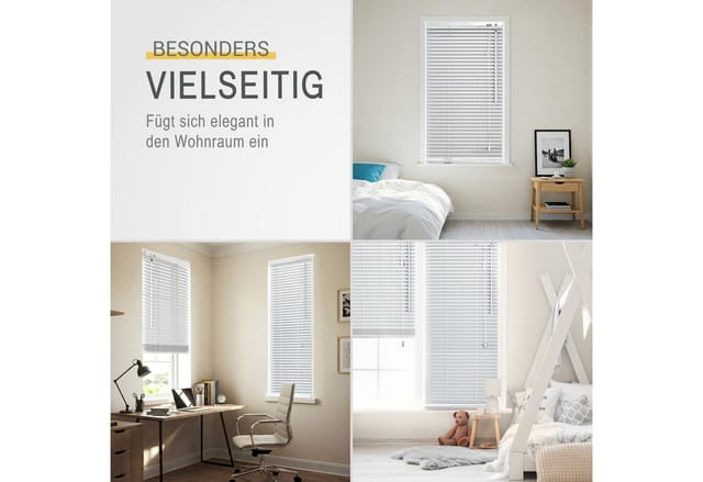 SolDecor JH3 Holzjalousie Weiß 40cm, 130 - Sol Royal