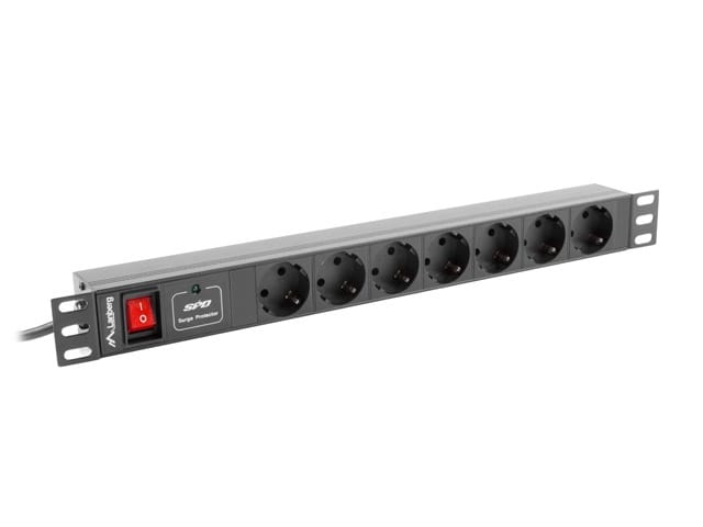 Steckdosenleiste Lanberg 1u 16a Rack 19 7x Buchse schwarz 2m