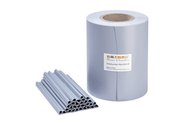 Estexo - Sichtschutzstreifen Sichtschutz Zaunblende pvc Folie Zaunfolie Doppelstabmatten Grau