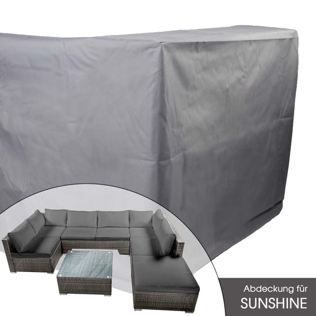 Abdeckhaube Poly Rattan Gartenmöbel Sunshine 300x150x70cm - Brast