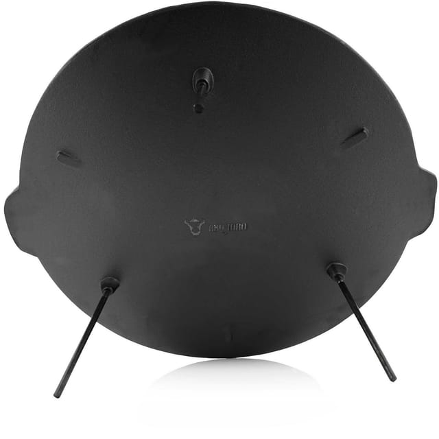 Gusseisen Grillplatte ø 60 cm mit 3 Beinen Untersetzer rund - Bbq-toro