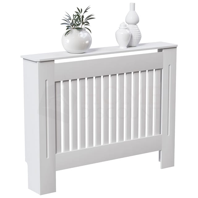 Home Discount - Chelsea Heizkörperverkleidung mdf Moderner Schrank Slatted Grill, Weiß, Mittel