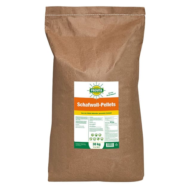 Schafwollpellets, Schafwolle Dünger 25 kg Provita, 11,7+5,4 für ca.250m²