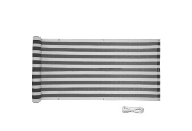 Estexo - Balkon Sichtschutz Bespannung Terrasse 6 m Balkonverkleidung Sonnen Wind Schutz Grau-Weiß gestreift / 75x600cm