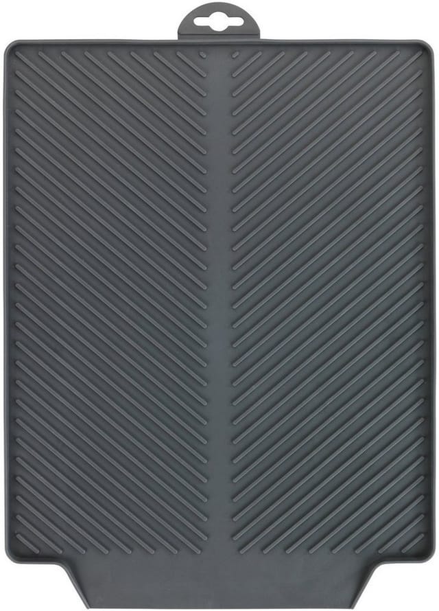 Abtropfmatte Linea Grau, 40 x 3 x 30 cm, Grau, Kunststoff (tpr) grau - grau - Wenko
