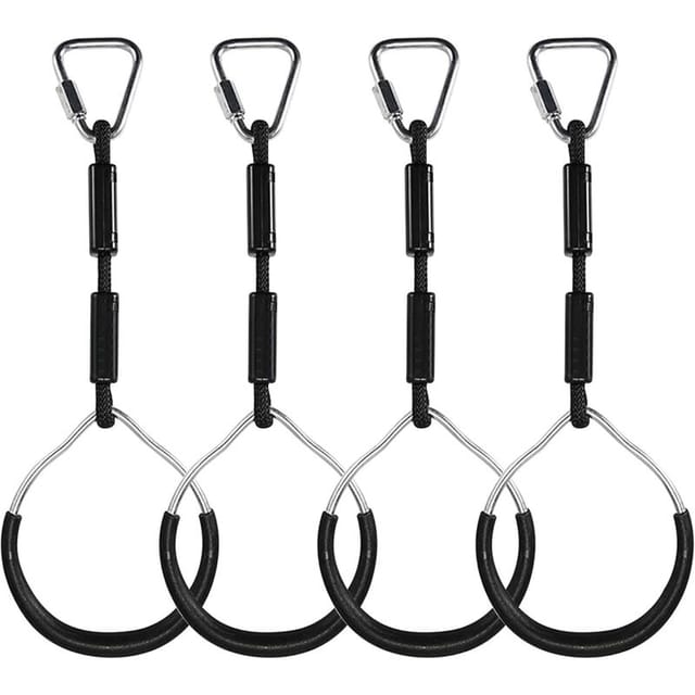 Kinder Kletterringe - Multifunktional - Schaukel mit Kunststoffringen - Belastbar bis 160kg - Für Ninja - Kletterring - Hindernis - Gartenschaukel
