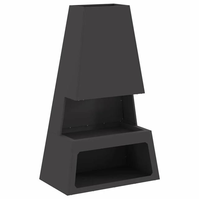 Feuerplatz Schwarz 60 x 35 x 100 cm Kaltgewalzter Stahl Vidaxl