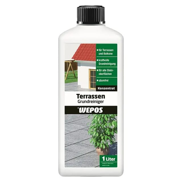 Wepos Terrassengrundreiniger 1 l Balkon Steinoberflächen Reiniger