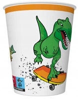Dino Party Dinosaurier-pappbecher 250ml 8 Stück.