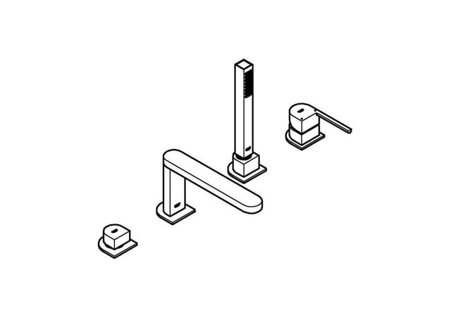 GROHE Plus 4-Loch Einhand-Wannenkombination, Wannenrandmontage,
