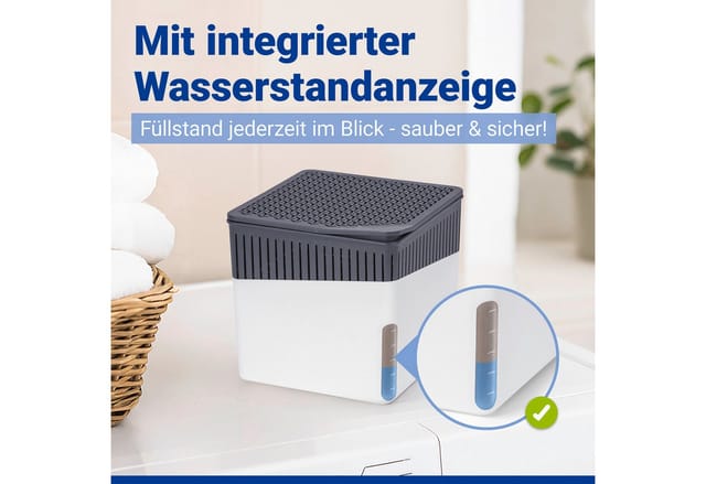 Raumentfeuchter Cube Weiß 1000 g 2er Set, Luftentfeuchter, Weiß, Kunststoff (abs) weiß, Calciumchlorid weiß, Kunststoff (abs) anthrazit - weiß - Wenko