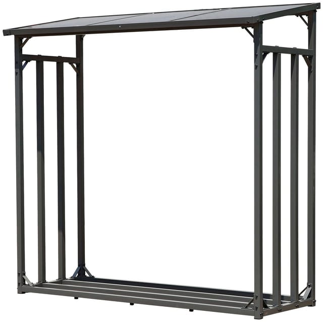 Quick-star - Metall Kaminholzregal Anthrazit xxl 185 x 70 x 185 cm Garten Kaminholzunterstand 2,3 m³ Kaminholzlager Stapelhilfe Aussen