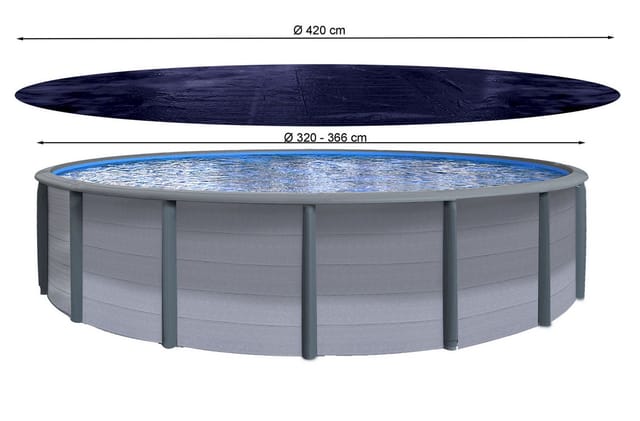 Quick-star - Solarplane Pool Rund ø 420cm für Pools 320-366 cm Winterabdeckplane Poolabdeckung 200g/m² Schwarz