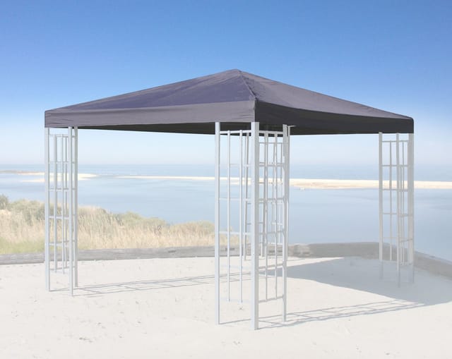 Ersatzdach für Rank Pavillon 3x3m Anthrazit RAL 7012 Ersatzbezug Pavillondach