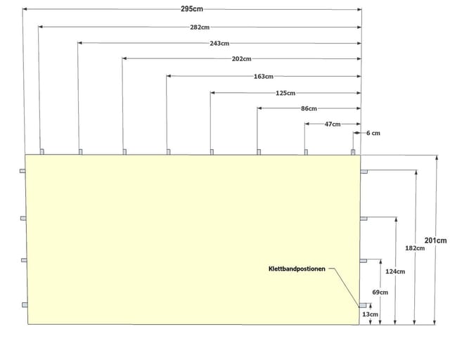 2 Seitenteile 295x201cm für Pavillon Roma 3x3m Seitenwand Sand