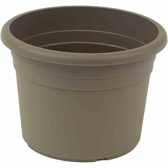 Siena Garden - Topf cilindro ø 20 x 14,1 cm, taupe Rundes Kunststoffgefäß mit Bodenlöchern