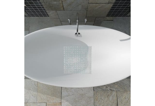 Relaxdays - Duschmatte Steinoptik, rutschfeste Duscheinlage mit Saugnäpfen, waschbar, quadratisch 53 x 53 cm, transparent