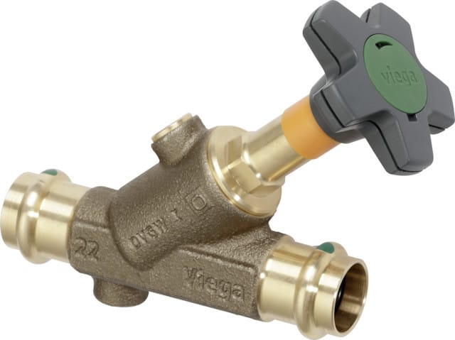 Viega - Schrägsitzventil mit sc Easytop 2237.5 in 35mm Rotguss