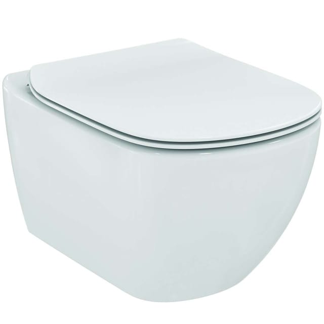 Tesi - AquaBlade WC-Becken spülrandlos + ultradünner WC-Deckel mit Fallbremse (T354601) - Ideal Standard