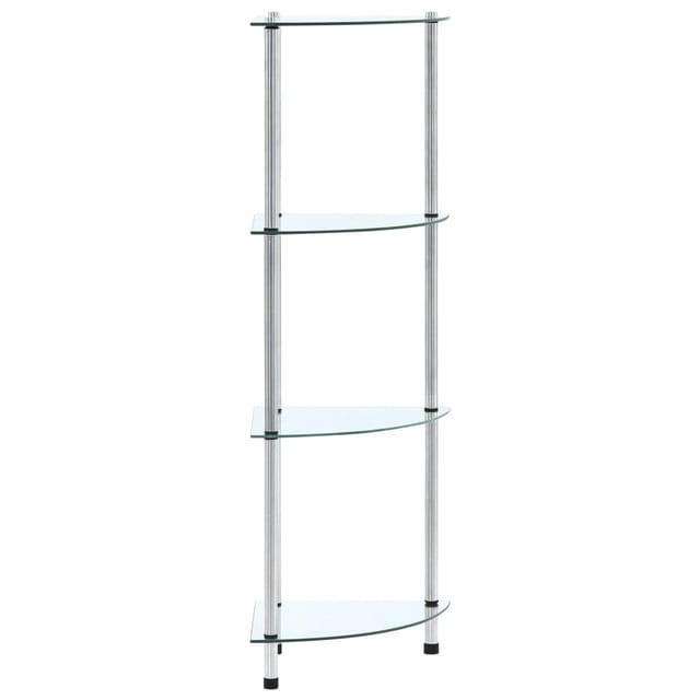 Regal mit 4 Ablagen Transparent 30x30x100 cm Hartglas Vidaxl 627199
