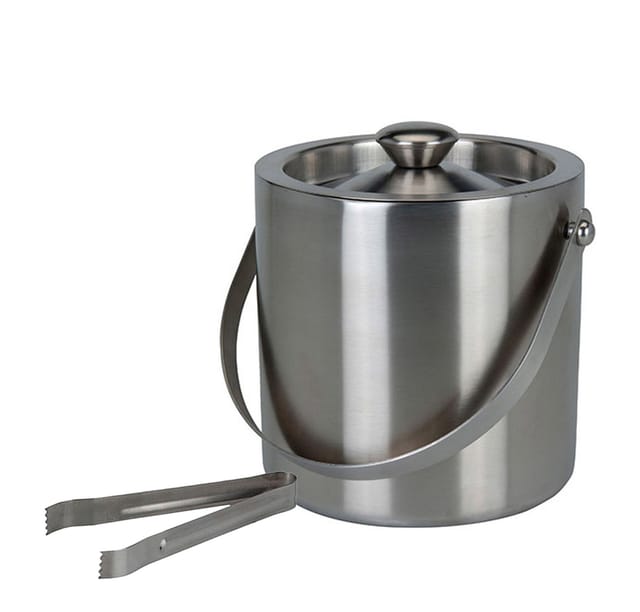 Eiskühler mit Deckel und Eiswürfelzange ca.: 16 cm x 15 cm mit praktischem Tragegriff