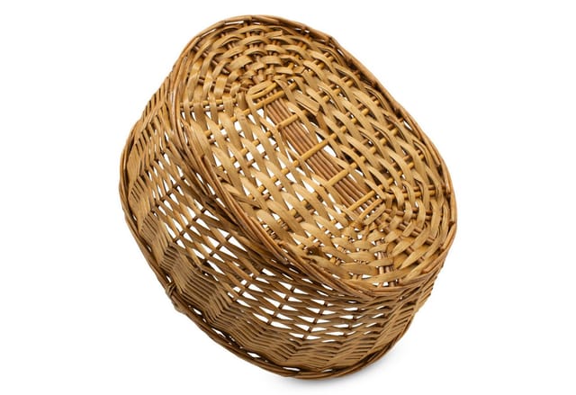 Spetebo - Weidenkorb mit stabilem Tragegriff - 45 x 30 cm - großer Einkaufskorb aus Weide