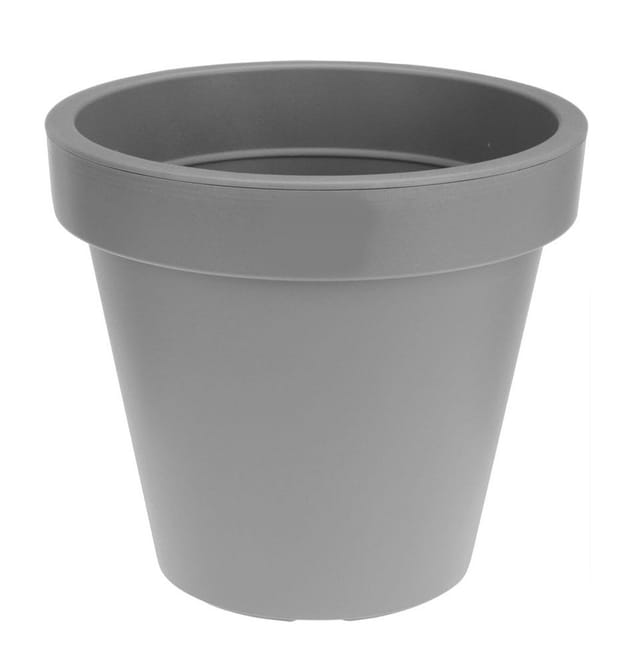 Kunststoff Pflanzkübel XXL groß - 58 cm/grau - Blumenkübel rund für Außen und Innen - Garten Pflanztopf Blumentopf Pflanzgefäß Übertopf